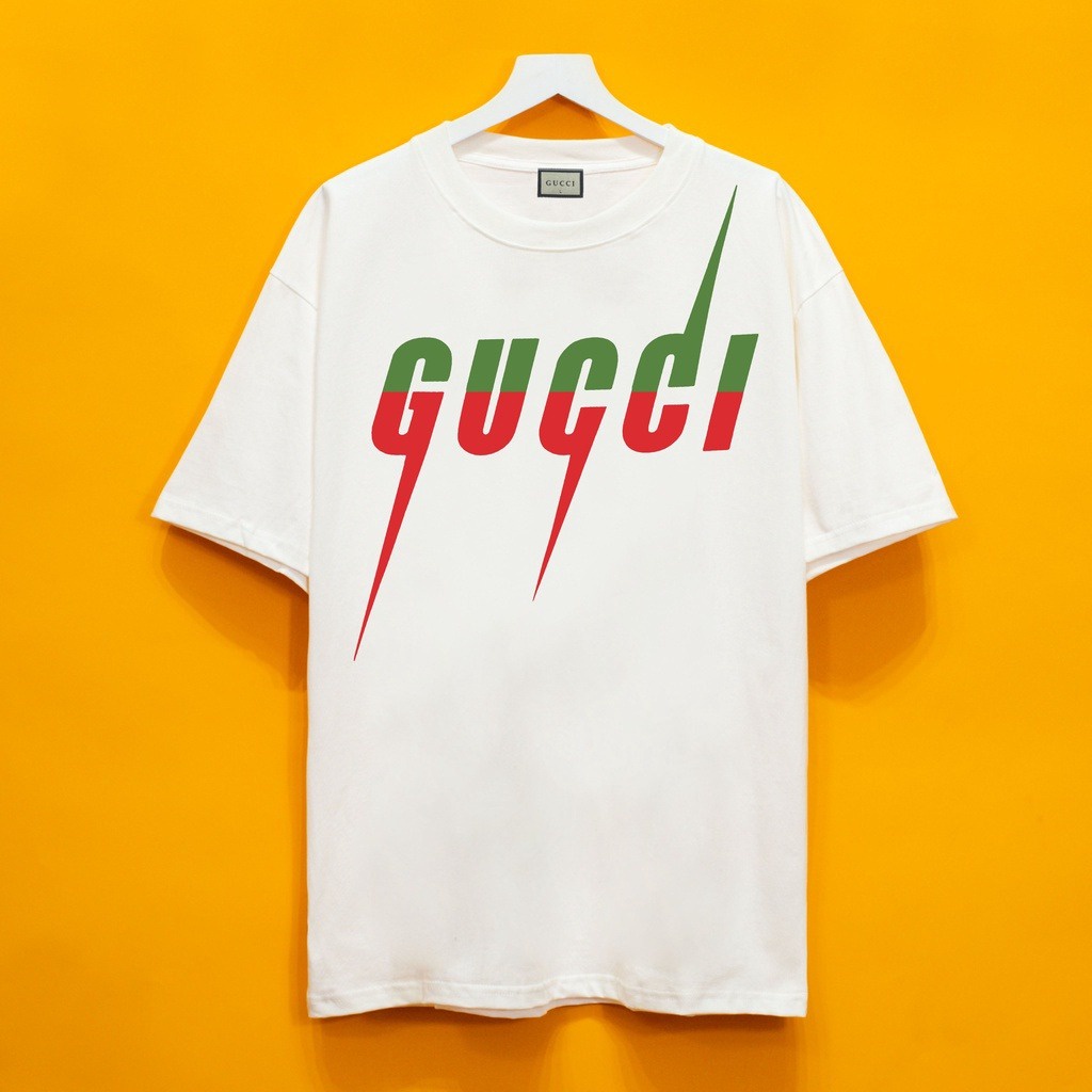 Áo Phông Tay Lỡ Gucci In Hình Tia Sét Áo Thun Gucci BLADE Form Rộng - aothununisex Free Ship