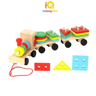 Đoàn Tàu Chở Hình Bằng Gỗ BeThongMinh - Đồ Chơi Gỗ Thông Minh Montessori Cho Bé