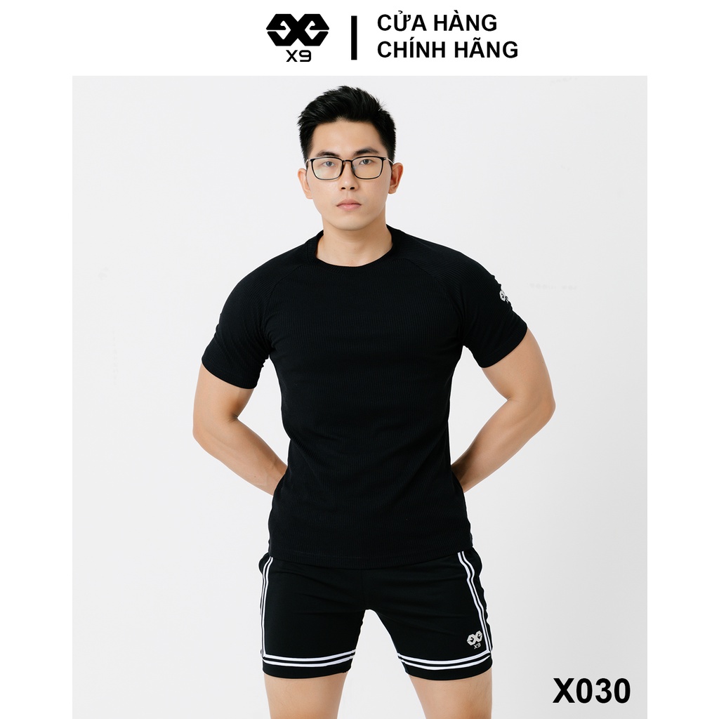 Áo Thun Nam Sọc Gân To Ngắn Tay Cổ Tròn - X9 Sportswear - X030