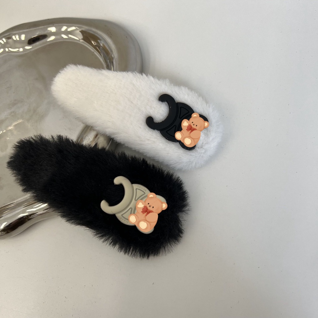 Kẹp Tóc Phối Lông Kiểu Hàn Quốc Thời Trang 2022 Dễ Thương Cho Nữ