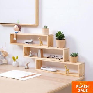 Combo 3 Cái Kệ Gỗ Trang Trí Để Bàn Hình Chữ Nhật Không Cần Khoan Tường 🌵HOT SALE🌵Trang Trí Phòng Ngủ, Phòng Khách