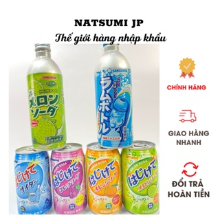 Nước Soda trái cây có ga Sangaria Hajikete Nhật Bản nhiều vị 350ml 500ml