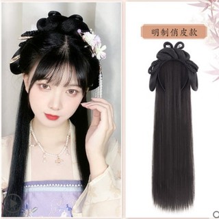 Sẵn Set tóc giả cổ trang, búi cài tóc giả cổ trang tiện lợi, hàng loại 1