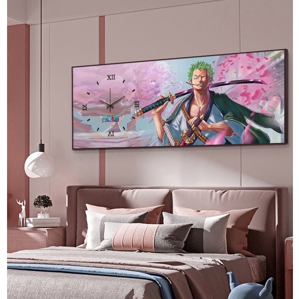 Tranh Đồng Hồ One piece Kèm Trang Trí Nhà Cửa Phòng Khách Phòng Ngủ Phong Cách Hiện Đại Làm Quà Tặng