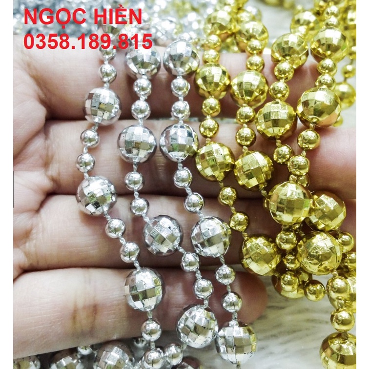 [ 1 mét ] Dây hạt cườm vàng bạc