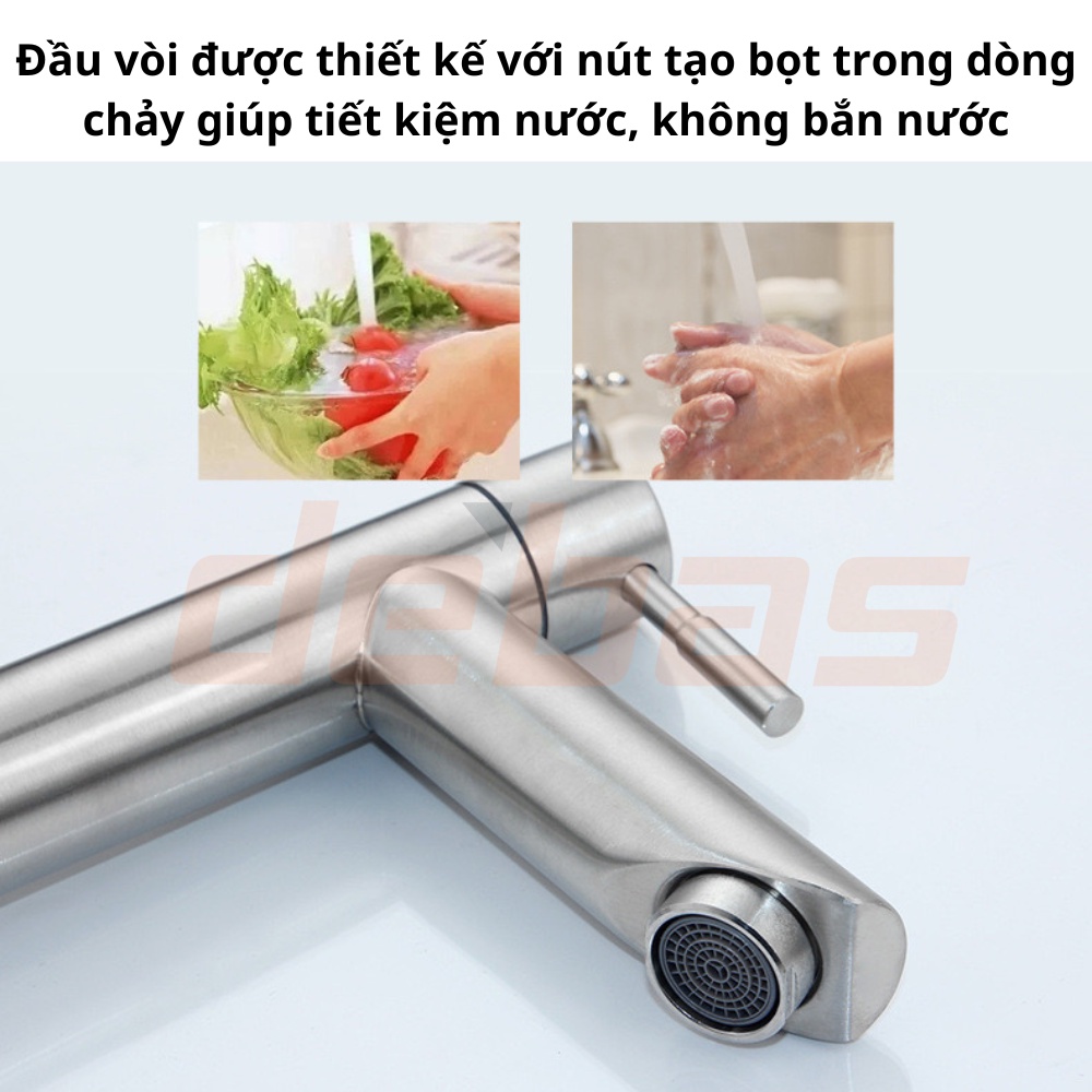 Vòi lavabo rửa mặt lạnh inox 304 cao cấp giá rẻ chính hãng Debas V5165