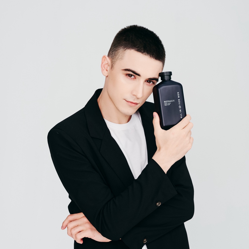 Sữa tắm gội hương nước hoa cao cấp Gentleman 3 in 1 NERMAN 350ml, mùi hương thơm dịu lưu hương lâu