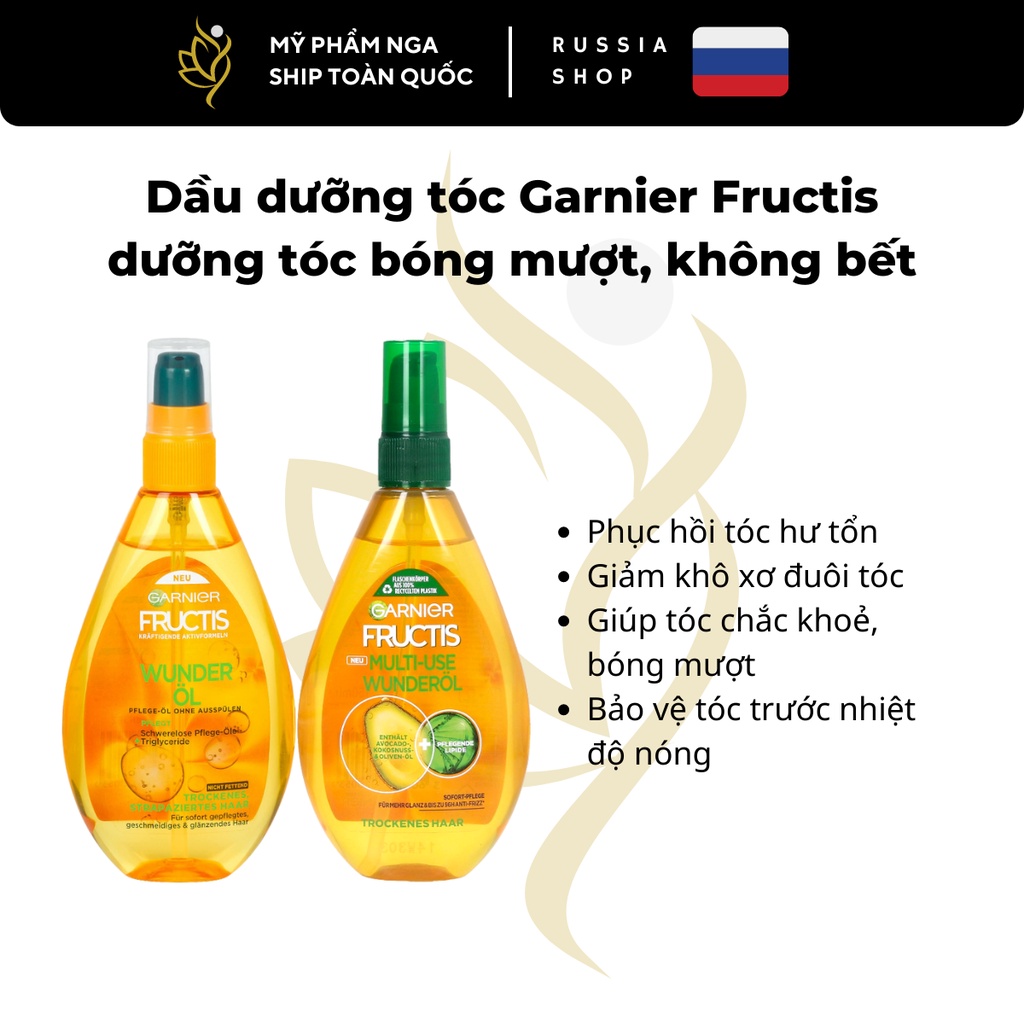 Tinh dầu xịt dưỡng tóc Garnier Fructis siêu phục hồi mềm mượt tóc