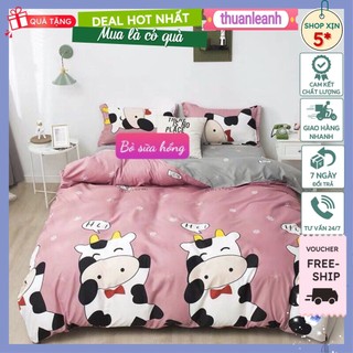 Bộ Ga Chun Vỏ Gối Poly Cotton Nhiều Mẫu 1m,1m2(CHO ĐỆM DÀY 15- 20CM)