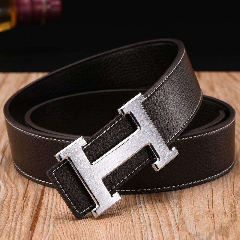 Dây Nịt Da Thật Cài Khóa Chữ H Phong Cách Hàn Quốc Thời Trang Cho Nam Giới Trung Niên