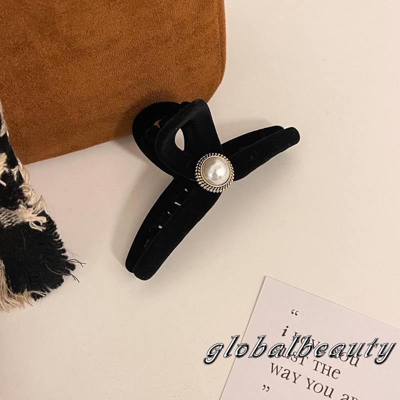 Kẹp Tóc Càng Cua Đính Ngọc Trai Phong Cách Vintage Cho Nữ