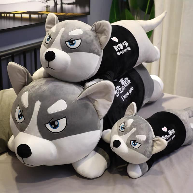 Chó Husky 1m Xám Hot- Chó Bông Husky Thú Nhồi Bông Gấu Bông Chó Husky Hàng Cao Cấp