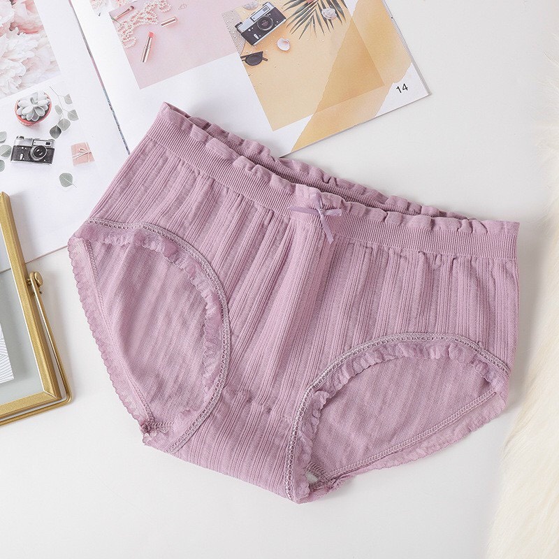 SET 10 Quần Lót Kẻ Viền Ren, Co Giãn, Mềm Mại