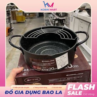 Nồi chiên chống dính nhật size 20cm có khay ráo mỡ vân đá- siêu bền