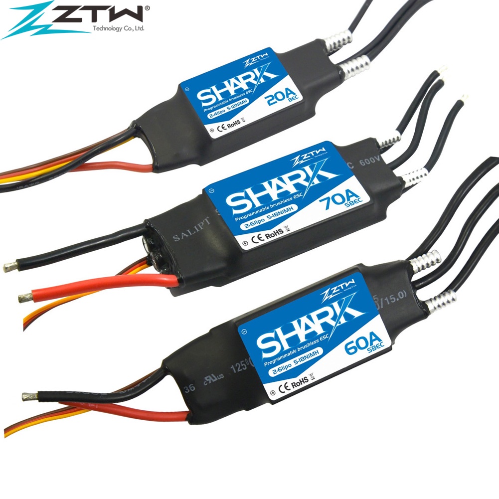 Động Cơ Không Chổi Than ZTW Shark 20A 30A 40A 50A 60A 70A 80A BEC Cho Thuyền Điều Khiển Từ Xa