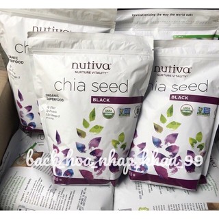 【hạt chia đen organic nutiva】mỹ 907g