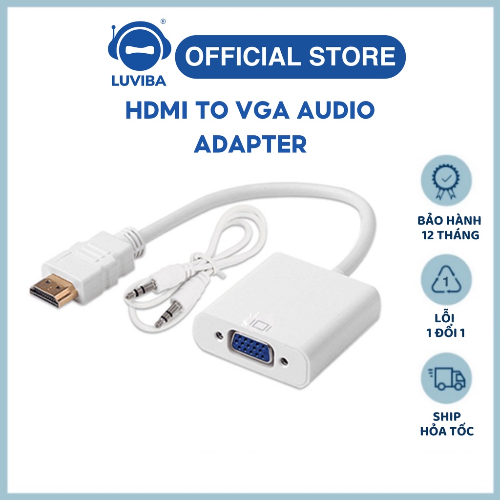 Hdmi to vga audio adapter có âm thanh cáp máy tính cáp chuyển đổi hdmi sang vga LUVIBA CA01