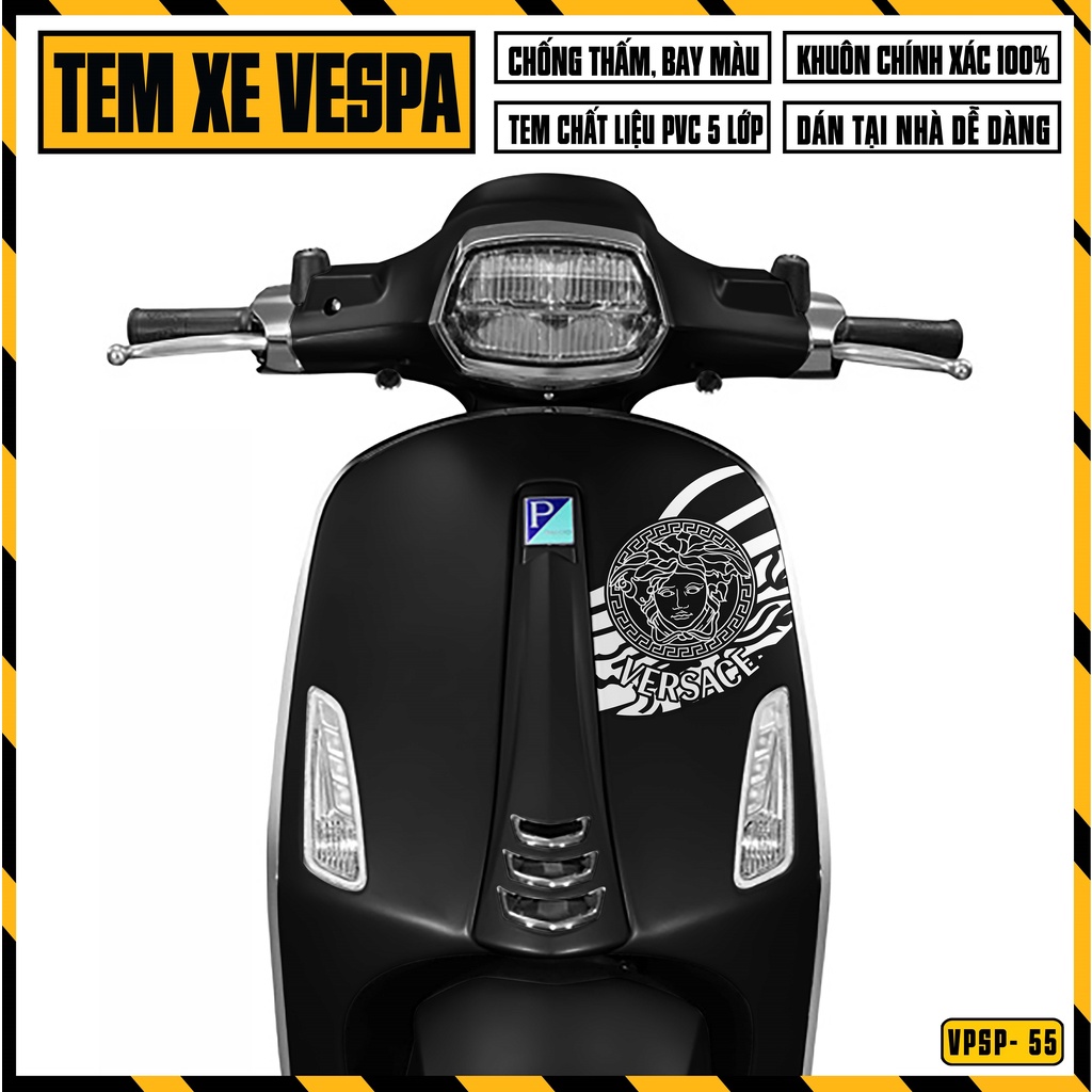 Decal Xe Máy Vespa Sprint / Primavera Thiết Kế Verrsace | VPSP55 | Team Hình Dán Tem Vespa Chống Nước Bền Màu