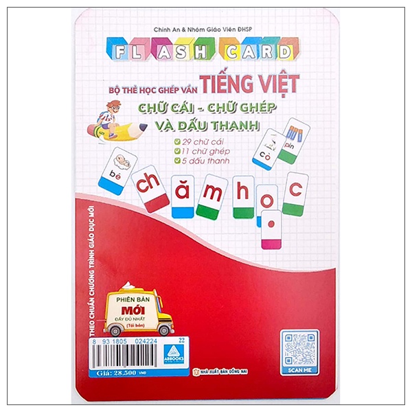 Sách Flashcard - Bộ Thẻ Học Ghép Vần Tiếng Việt - Chữ Cái - Chữ Ghép Và Dấu Thanh (Tái Bản)