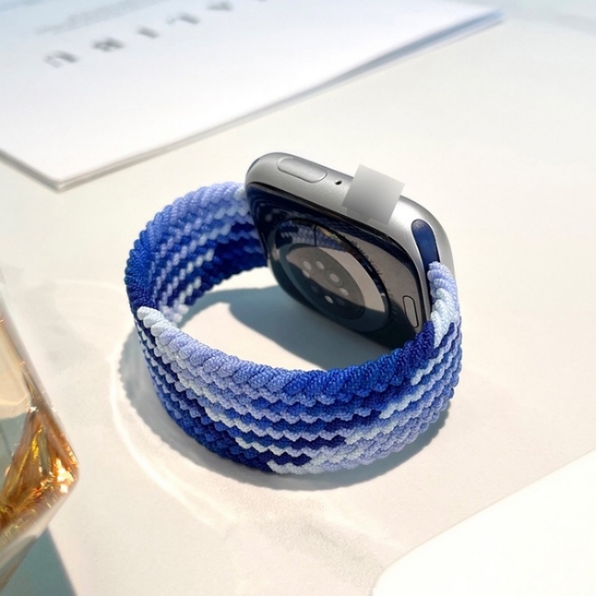 Dây Đeo Đồng Hồ Dạng Bện Bằng Vải Nylon Co Giãn Cho iWatch 49mm 45mm 41mm 44mm 40mm 38mm 42mm 8 7 SE 6 5 4 3 2 1