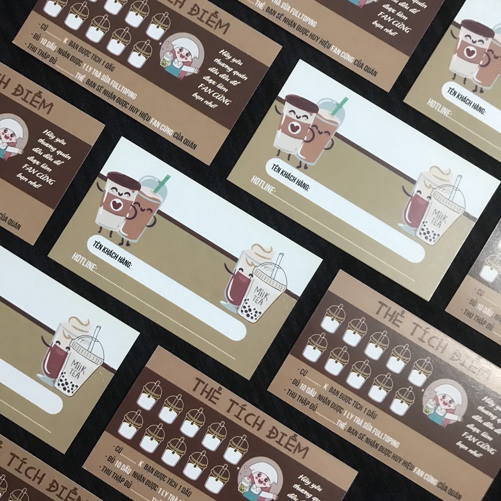 CARD TÍCH ĐIỂM COFFEE - THẺ TÍCH ĐIỂM TRÀ SỮA
