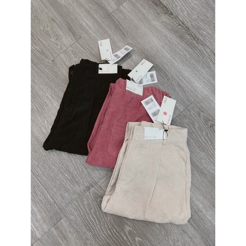 Quần baggy nhung tăm 3 màu cho nữ
