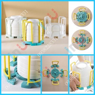 Khay úp tô chén đáy Xoay tăng giảm size linh động chống đổ chén, xếp gọn tủ bếp
