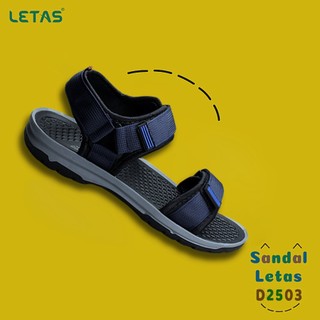 Sandal Nam Letas Hai quai D2503 Xanh chàm đế xám