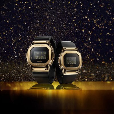 ĐỒNG HỒ NAM CASIO G-SHOCK GM-5600G-9 DÂY NHỰA ĐEN PHỦ KIM LOẠI MÀU VÀNG CHỐNG NƯỚC - HÀNG CHÍNH HÃNG