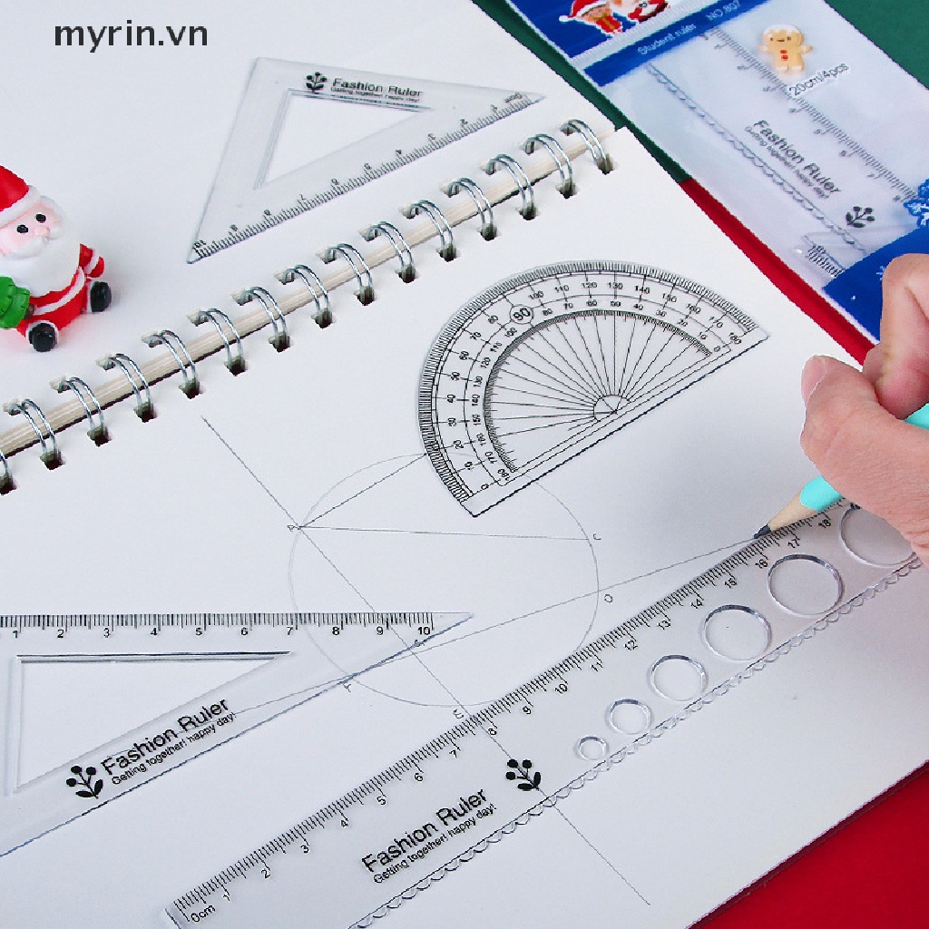 Set 4 Thước Kẻ Họa Tiết Giáng Sinh Dễ Thương Cho Học Sinh