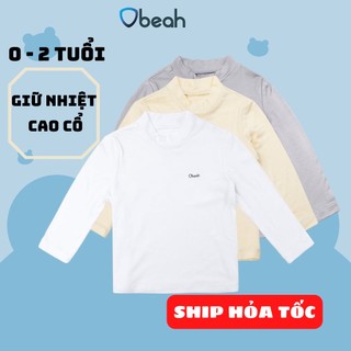 Áo giữ nhiệt cho bé cao cấp Obeah, chất liệu petit mềm mịn, kháng khuẩn, cao cổ giữ ấm tốt cho bé trai, gái mùa thu đông