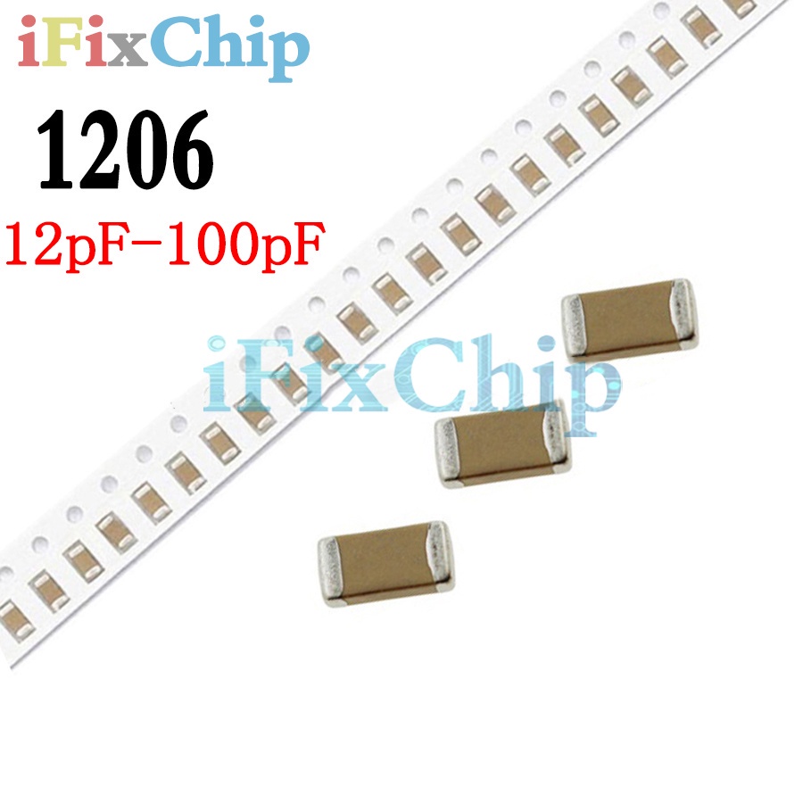 100 Chiếc 1206 12pF-100pF 18pF 22pF 30pF 39pF 47pF 82pF SMD Tụ Điện Gốm Sứ