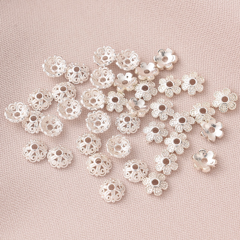 Giá Đỡ 10 Hạt Xỏ Lỗ Bằng Đồng Mạ Bạc Dày Dặn Dùng Làm Trang Sức diy