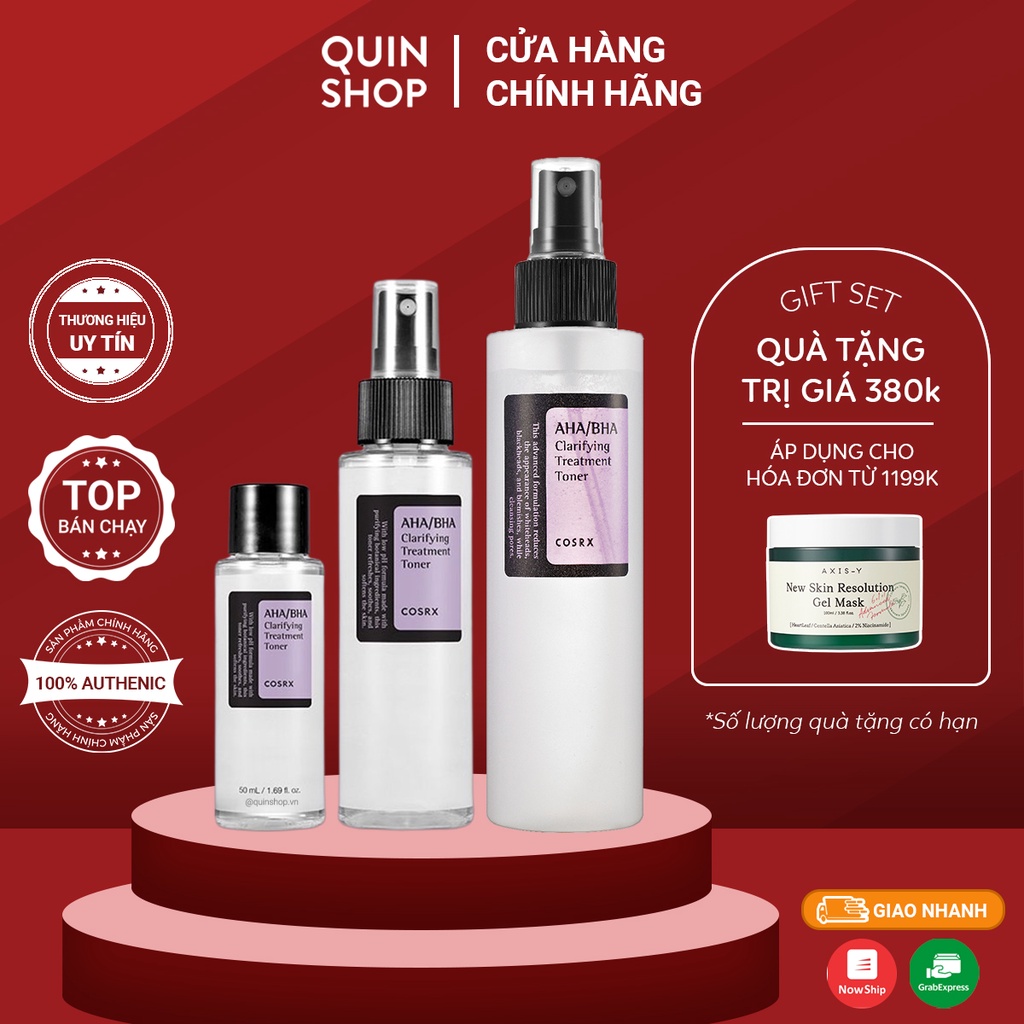Nước Hoa Hồng Giảm Mụn Cosrx AHA BHA Clarifying Treatment Toner