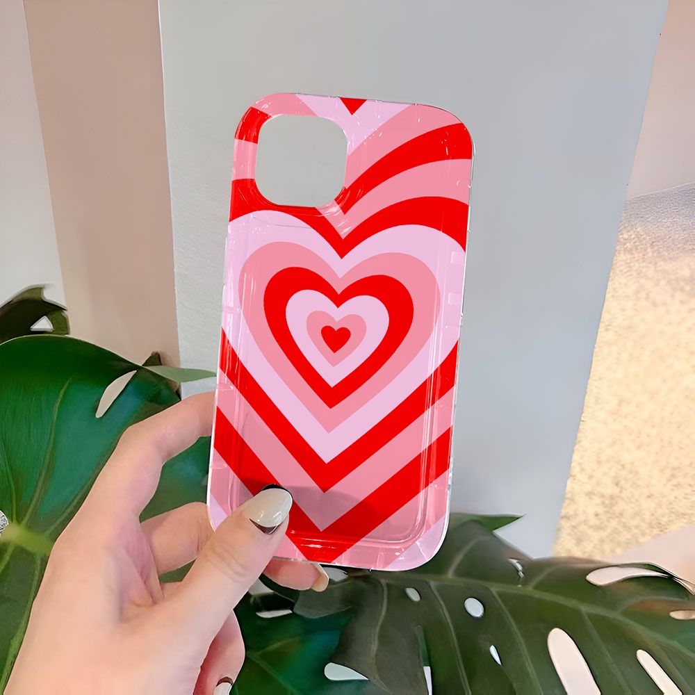 Ốp Điện Thoại Trong Suốt In Hình Trái Tim Cho iphone 14promax 11 13 12 7Plus X XS Max