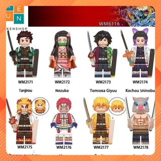 Đồ Chơi Minifigures Các Mẫu Nhân Vật Nezuko Tanjiro Rengoku Kyoujurou Zenitsu Trong Sát Quỷ Demon Slayer WM6116