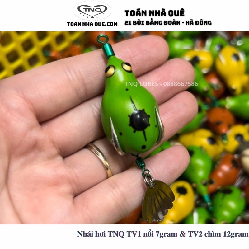 Mồi Lure Nhái Hơi TNQ TV1 nổi-7g, TV2 chìm 12g