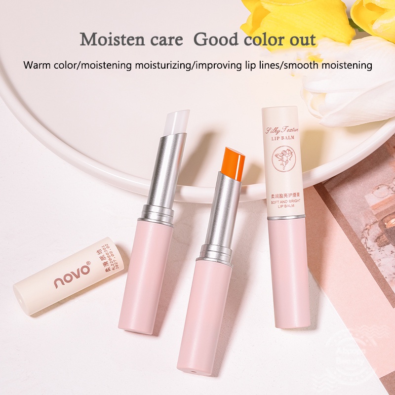 NOVO® Son Dưỡng Môi Mềm Mượt Làm Mờ Nếp Nhăn Chăm Sóc Môi Không Dính 1.7g