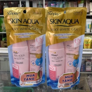 Gel chống nắng dưỡng da trắng mịn Sunplay Skin Aqua Silky Ưhite 30gr