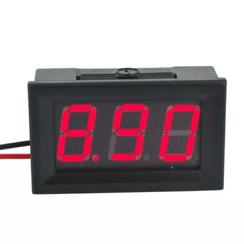 Vôn Kế Kỹ Thuật Số Hai Dây Mini Đo Điện Áp DC 3.8-30V Màn Hình LED Màu Đỏ Vôn Kế Cho Xe Điện Hoặc Xe Máy