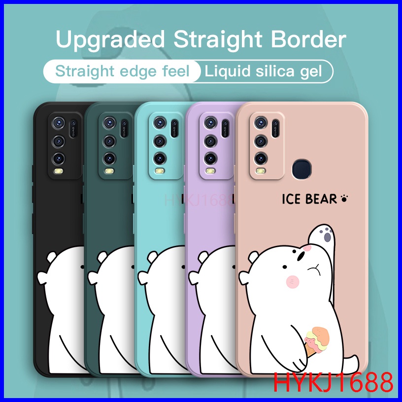 Ốp lưng Vivo Y50 ốp lưng Vivo Y30 ốp lưng Vivo Y30i Ốp Điện Thoại tpu Silicon Hình Gấu Và Mũ Cho Vivo Y50 Y30 Y30i HBX