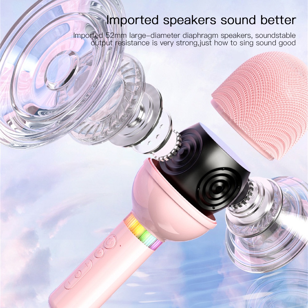 Aubess Micro Tích Hợp Âm Thanh Micro Karaoke Quốc Gia Không Dây Bluetooth Điện Thoại Di Động Tivi Gia Đình Hát Karaoke Trẻ Em