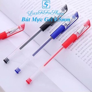 Bút bi bút gel 0.5mm xanh-đỏ-tím-đen, ngòi bút p4