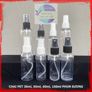 Chai nhựa pet 30ml, 50ml, 60ml, 100ml phun sương