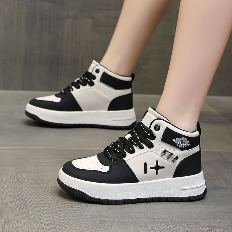 Hàng Có Sẵn Giày Thể Thao Đế Dày Cổ Cao Màu Trắng Thời Trang Đường Phố Bán Chạy Nhất Mùa Thu Cho Nữ