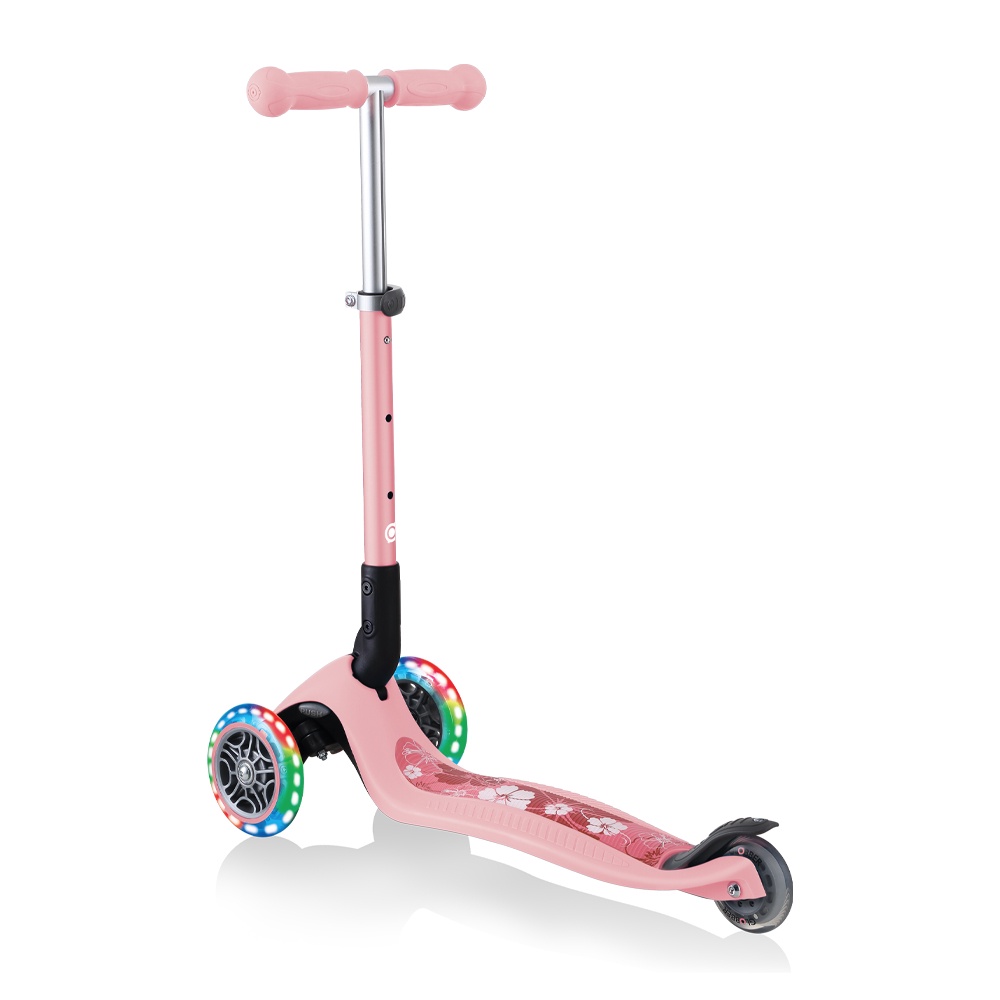 Xe Trượt Scooter 3 Bánh Gấp Gọn Có Bánh Xe Phát Sáng Globber Junior Fantasy Cho Bé Từ 2- 6 Tuổi -Hồng Pastel Có Hoạ Tiết