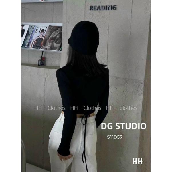 Áo thun cổ tròn rút 2 bên dây tạo kiểu tay dài VKV alohashop91