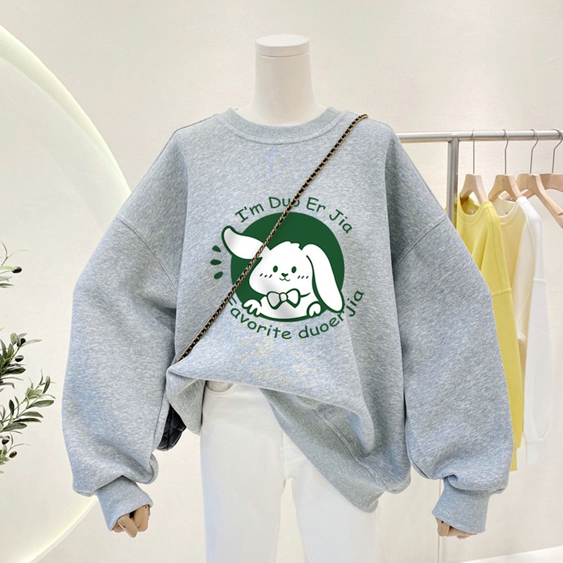 NRVP Áo Khoác Thể Thao Tay Dài Dáng Rộng In Hình Thỏ Năm Mới 2023 Phong Cách Trung Hoa Hàn Quốc Cho Nữ