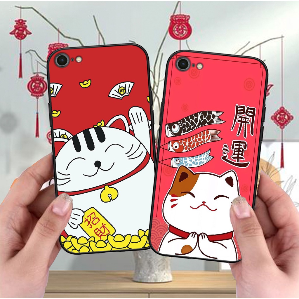 Ốp lưng Iphone 6/6S/6 Plus/6S Plus/7/8/7Plus/8Plus in hình Mèo Thần Tài may mắn mẫu mới Tết này