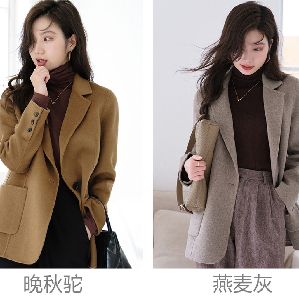 Áo Khoác Len Cao Cấp Dáng Ôm Ngắn Thời Trang Thu Đông 2022 Dành Cho Nữ